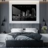 San Diego Skyline Metal Print - Bedroom - Dark
