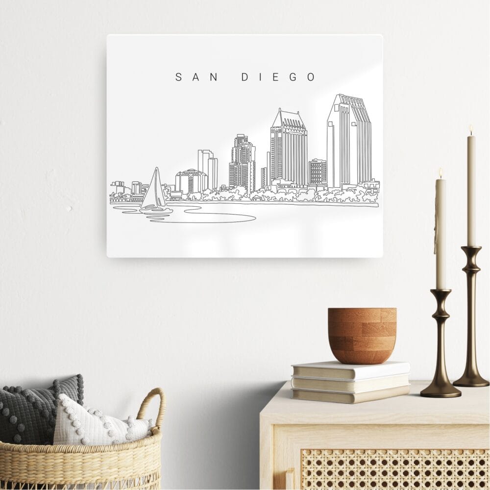 San Diego Skyline Metal Print - Hallway - Light San Diego Skyline Metal Print - Hallway - Light