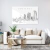 San Diego Skyline Metal Print - Living ROom - Light