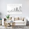 San Diego Skyline Metal Print - Living ROom - Light