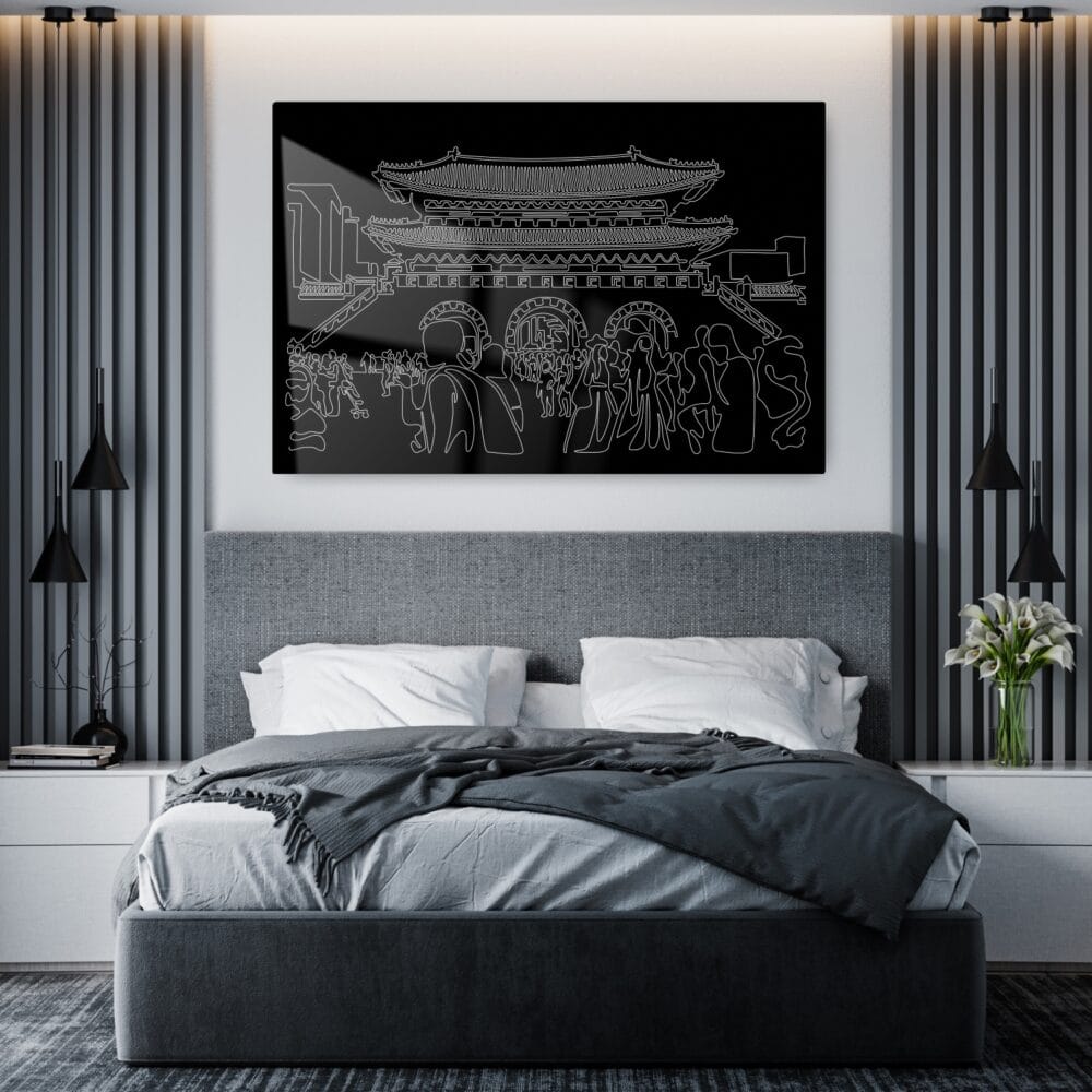 Seoul Gwanghwamun Gate Metal Print - Bedroom - Dark Seoul Gwanghwamun Gate Metal Print - Bedroom - Dark