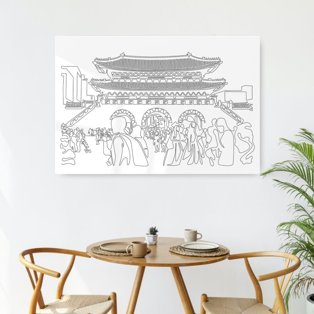 Seoul Gwanghwamun Gate Metal Print - Kitchen - Light Seoul Gwanghwamun Gate Metal Print - Kitchen - Light