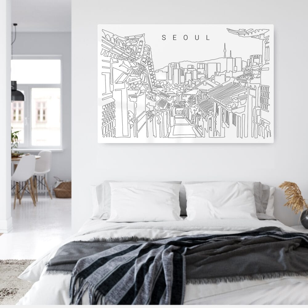 Seoul Korea Metal Print - Bed Room - Light Seoul Korea Metal Print - Bed Room - Light