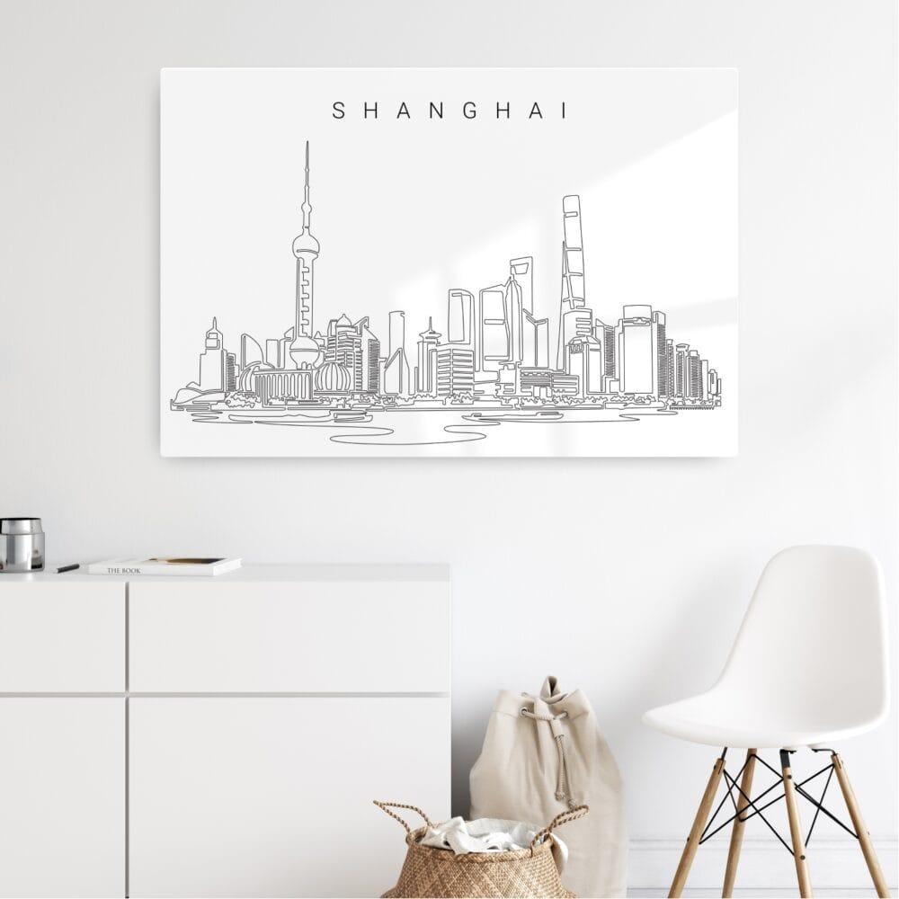 Shanghai Skyline Metal Print - Hallway - Light Shanghai Skyline Metal Print - Hallway - Light