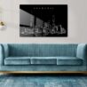 Shanghai Skyline Metal Print - Living Room - Dark