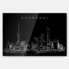 Shanghai Skyline Metal Print Wall Art - Main - Dark