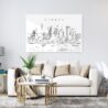 Sydney Skyline Metal Print - Living ROom - Light
