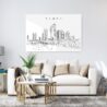 Tampa Skyline Metal Print - Living ROom - Light