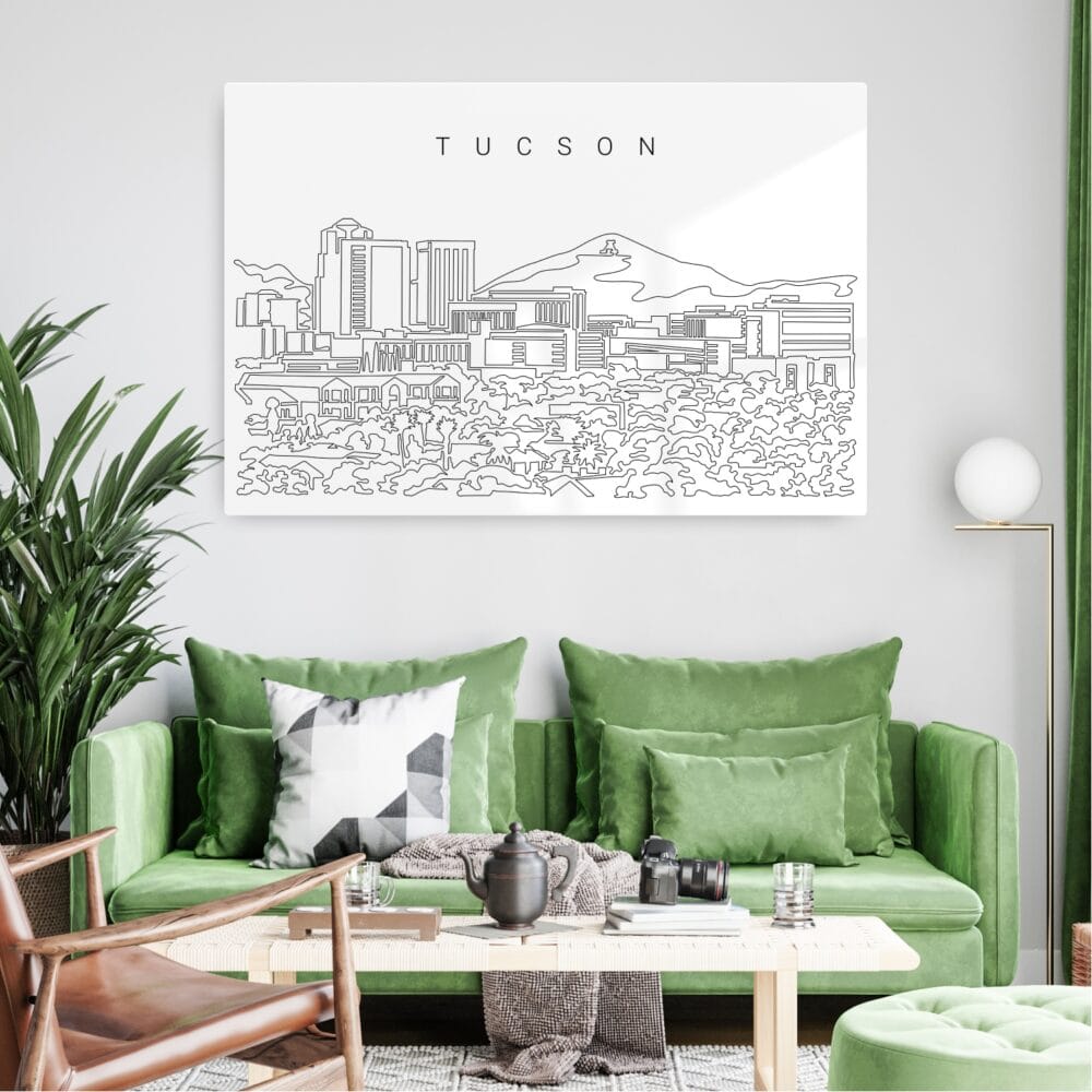 Tucson Skyline Metal Print - Living Room - Light Tucson Skyline Metal Print - Living Room - Light