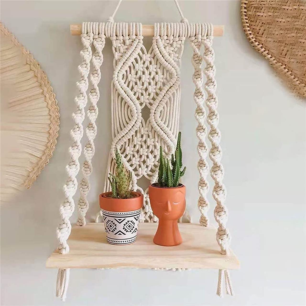 cozy earthy bedroom macrame wall hanging art
