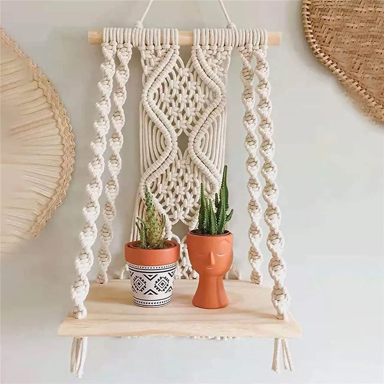 cozy earthy bedroom macrame wall hanging art