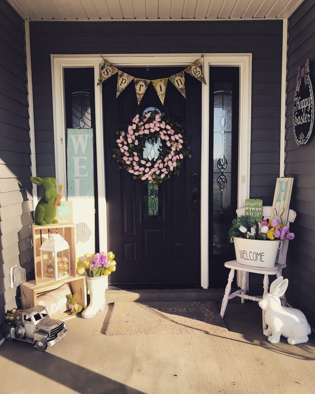 20+ Charming Easter Front Porch Decor Ideas - With Products You'll Love 7 easter front porch decor ideas easter banner