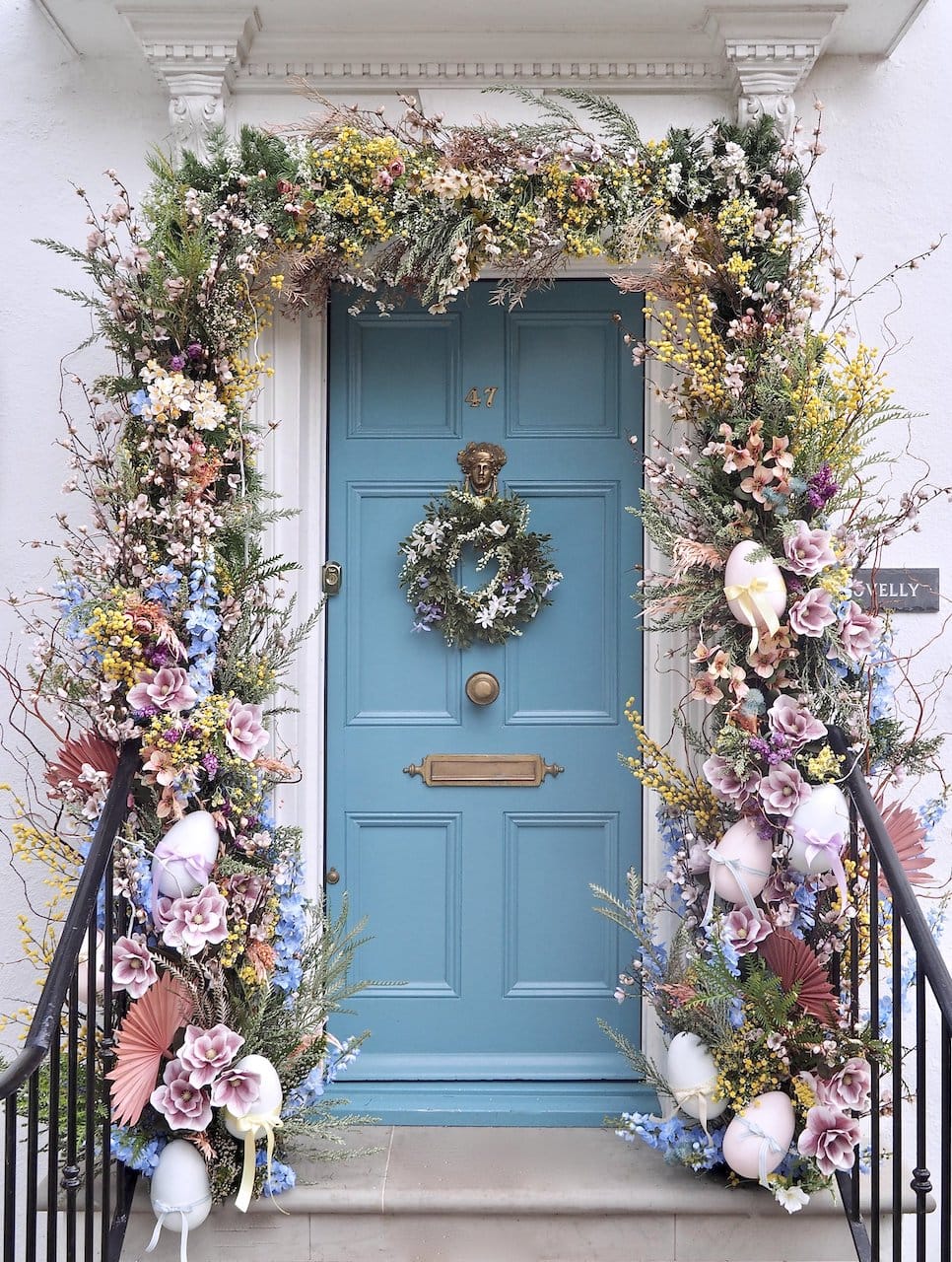 20+ Charming Easter Front Porch Decor Ideas - With Products You'll Love 2 easter front porch decor ideas florals eggs doorscape