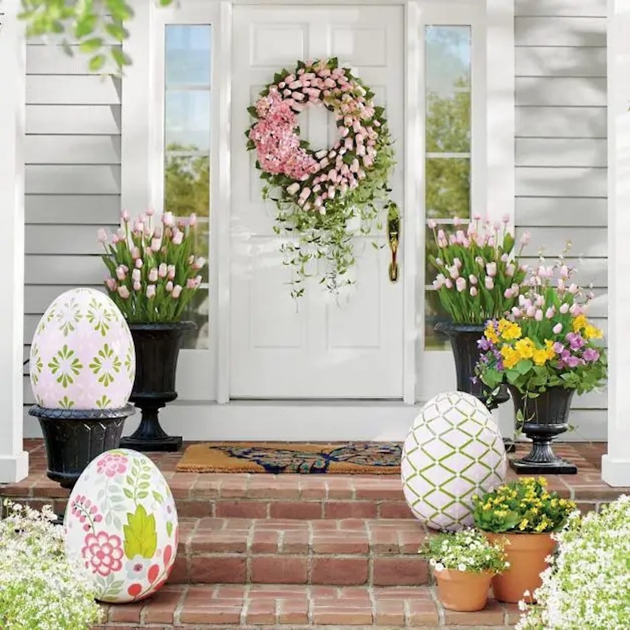 20+ Charming Easter Front Porch Decor Ideas - With Products You'll Love 3 easter front porch decor ideas large easter eggs