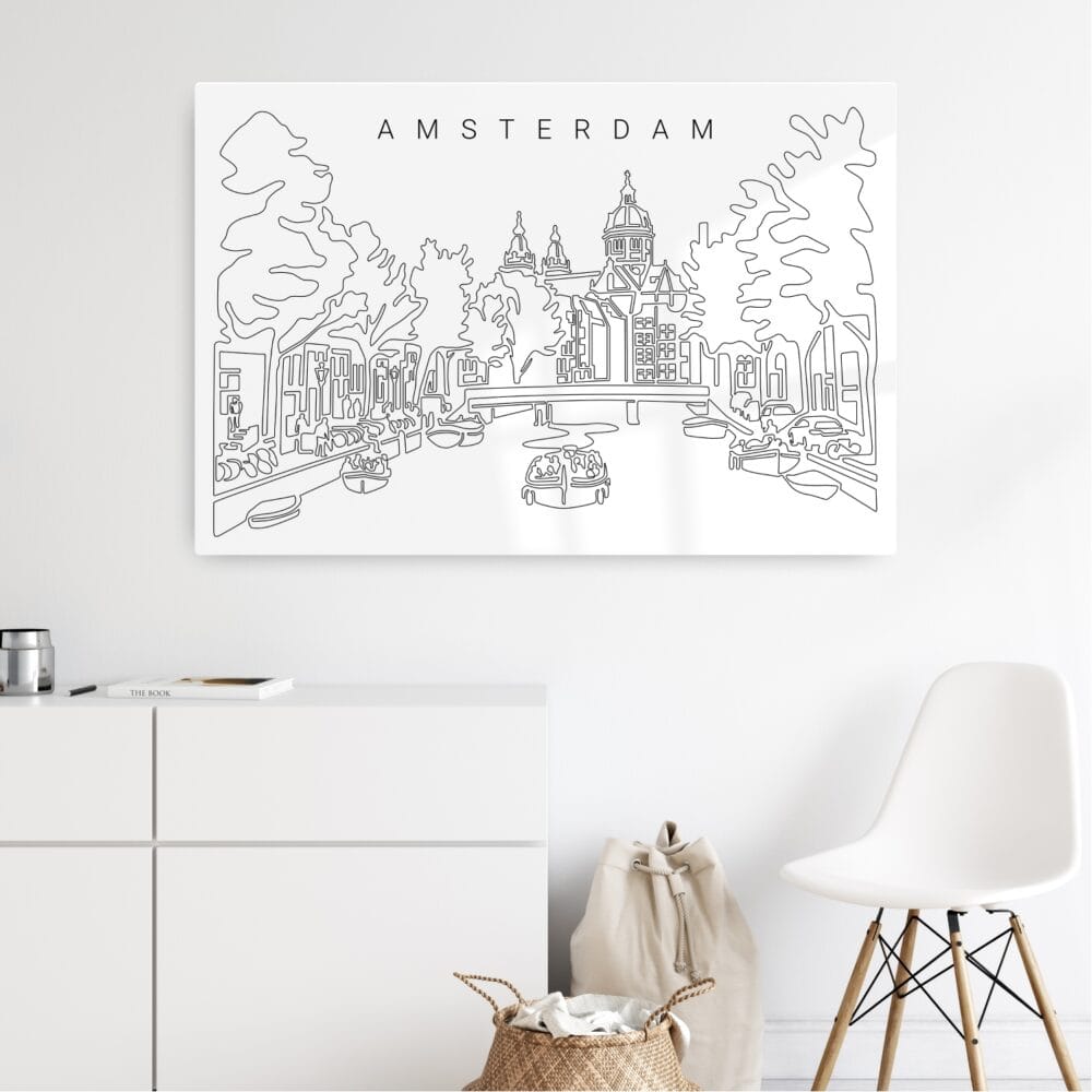 Amsterdam Skyline Metal Print - Hallway - Light Amsterdam Skyline Metal Print - Hallway - Light