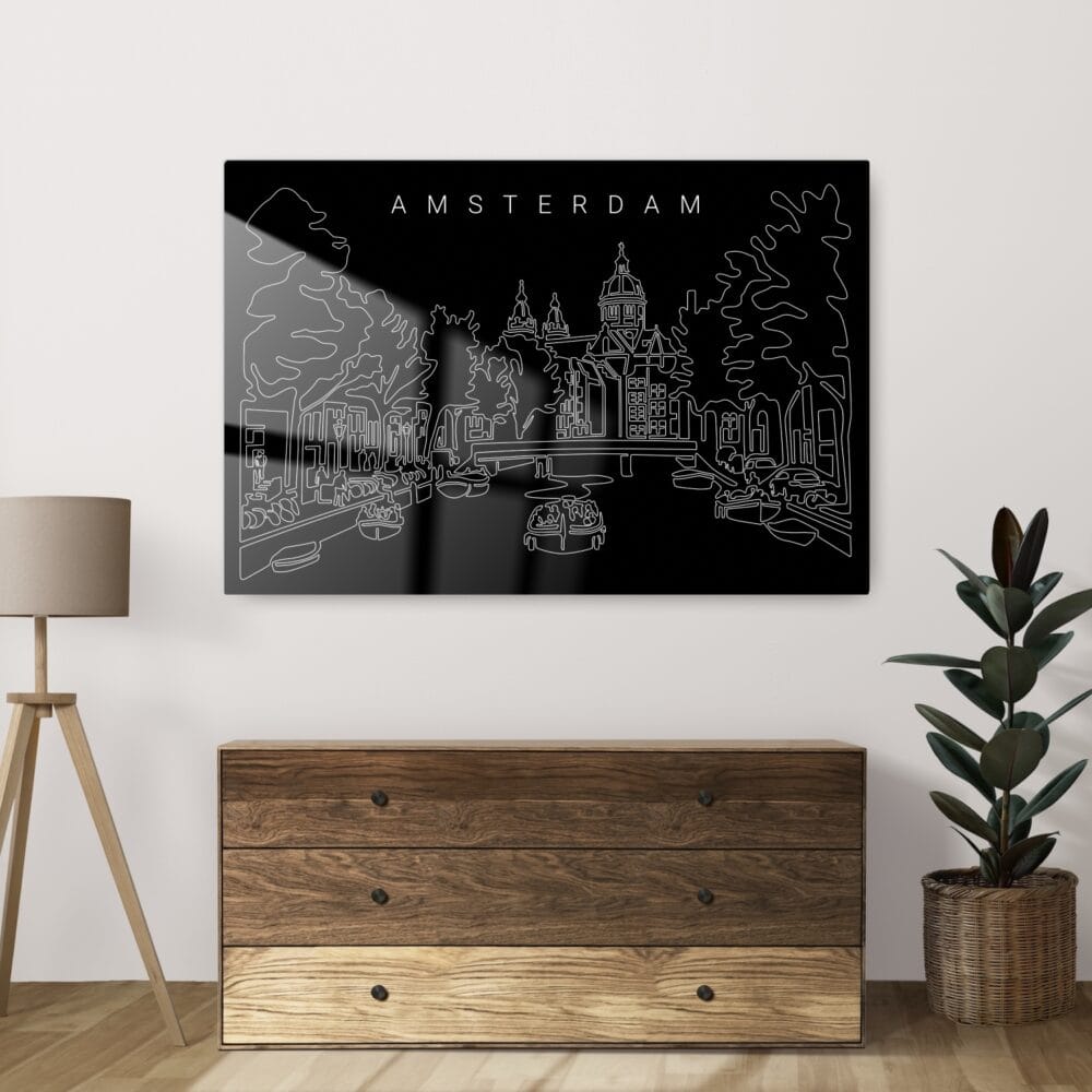 Amsterdam Skyline Metal Print - Lower Shelf - Light Amsterdam Skyline Metal Print - Lower Shelf - Light