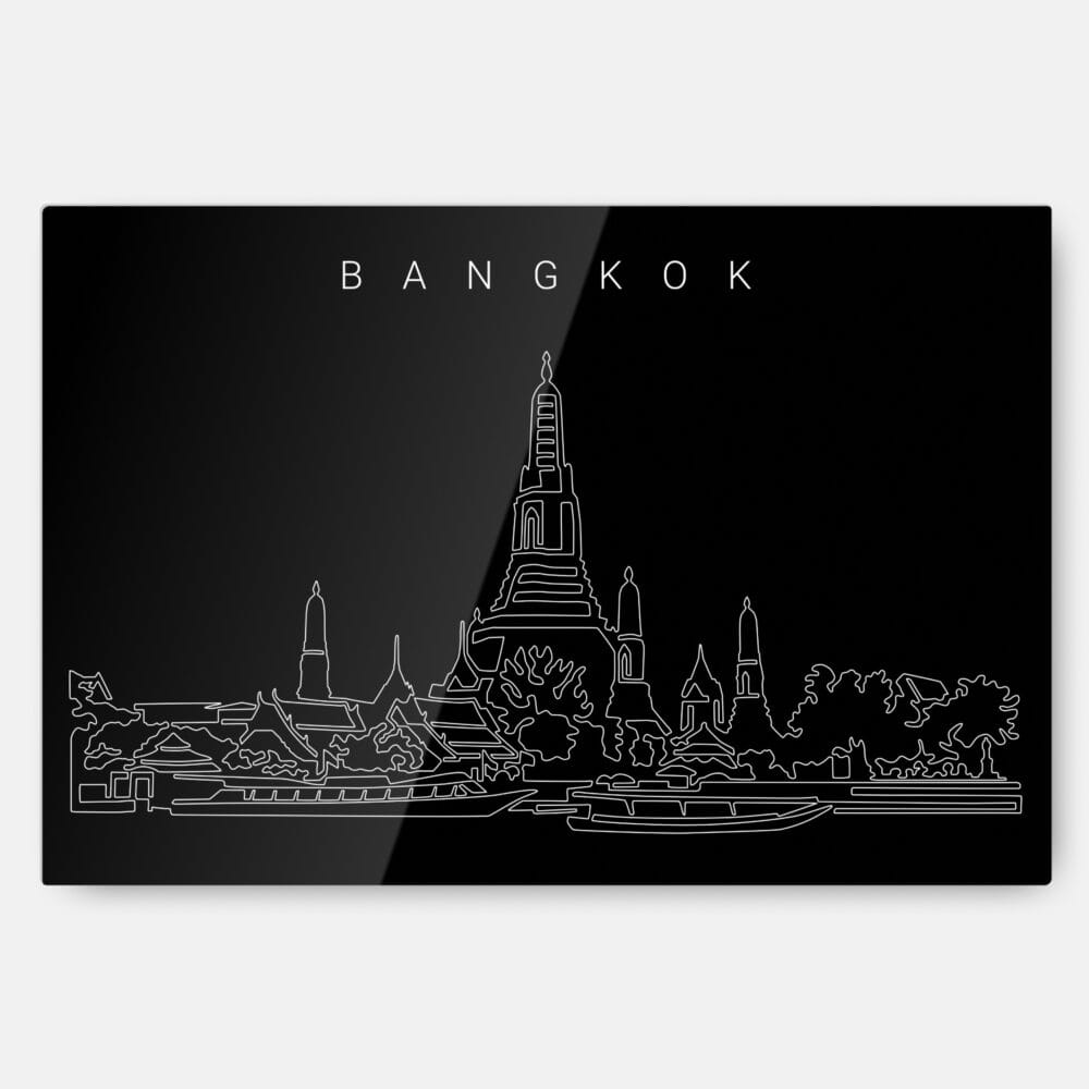 Bangkok Wat Arun Temple Metal Print Wall Art - Main - Dark