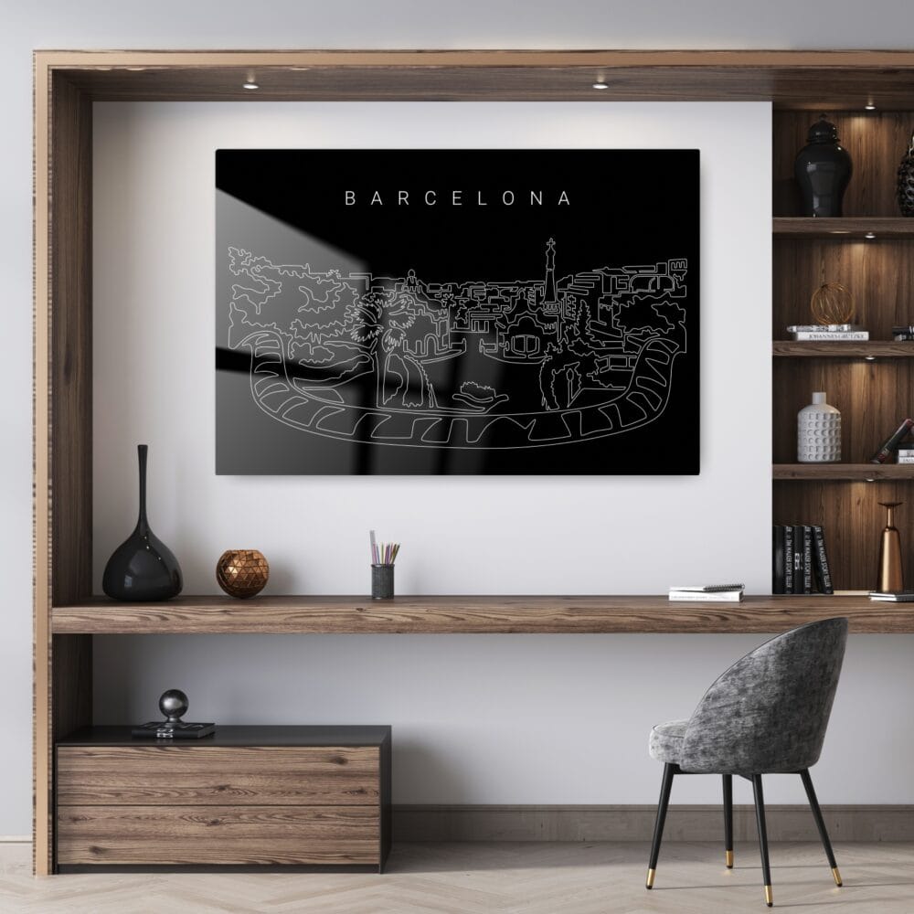 Barcelona Park Güell Metal Print - Office - Dark Barcelona Park Güell Metal Print - Office - Dark