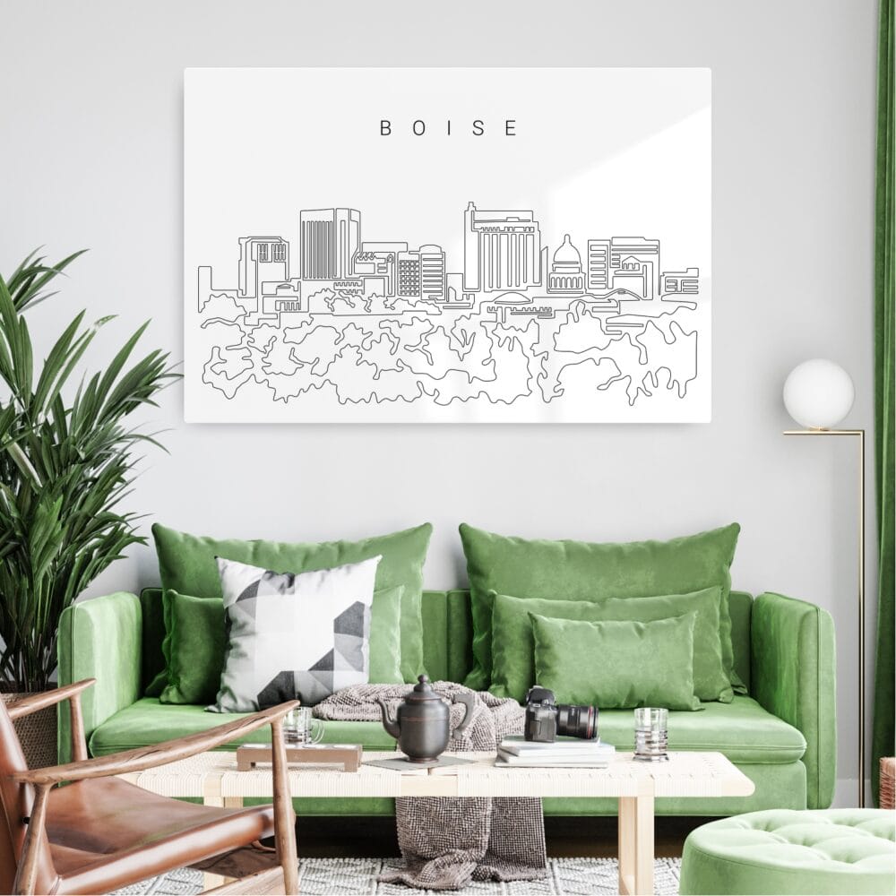 Boise Skyline Metal Print - Living Room - Light Boise Skyline Metal Print - Living Room - Light