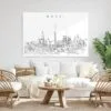Dubai Skyline Metal Print - Living Room - Light