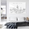 Edinburgh Skyline Metal Print - Bed Room - Light