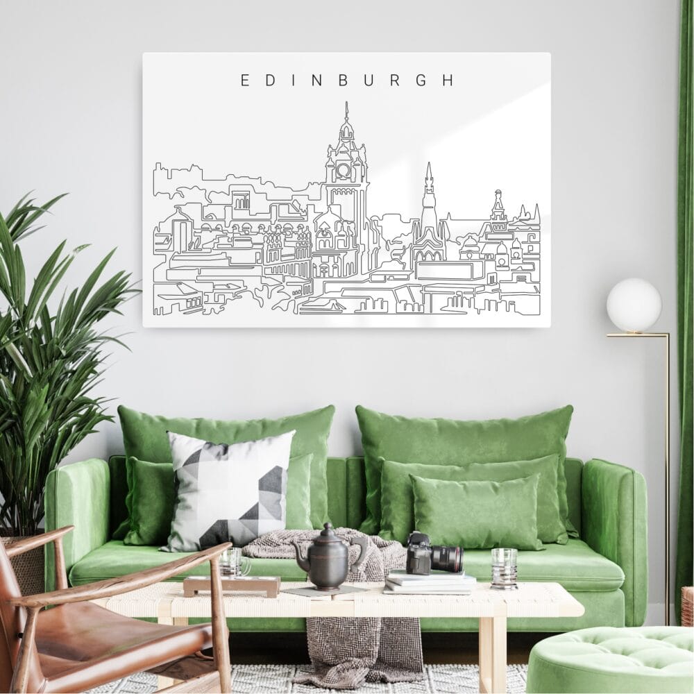 Edinburgh Skyline Metal Print - Living Room - Light Edinburgh Skyline Metal Print - Living Room - Light