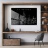 Edinburgh Skyline Metal Print - Office - Dark