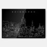 Edinburgh Skyline Metal Print Wall Art - Main - Dark