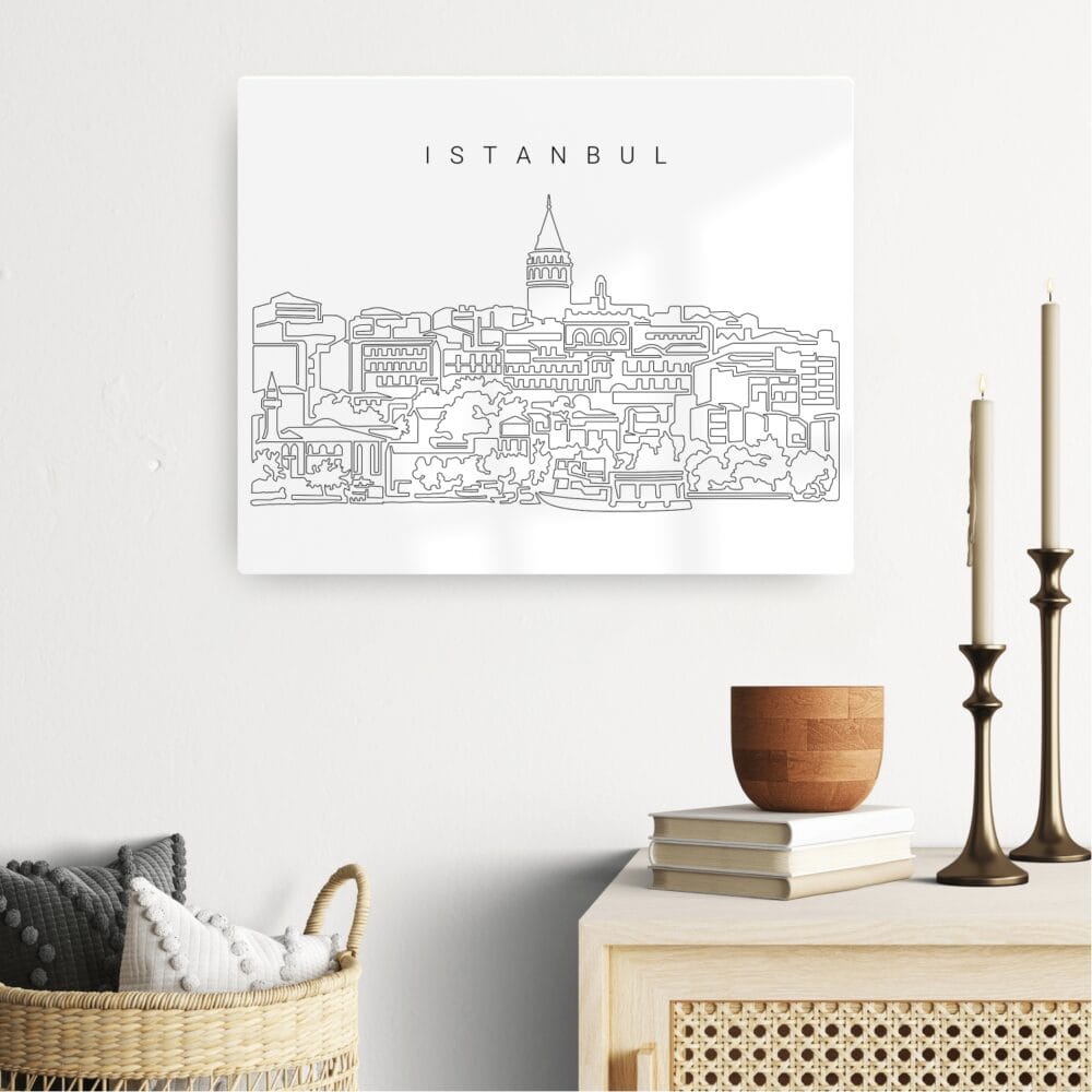 Istanbul Skyline Metal Print - Hallway - Light Istanbul Skyline Metal Print - Hallway - Light