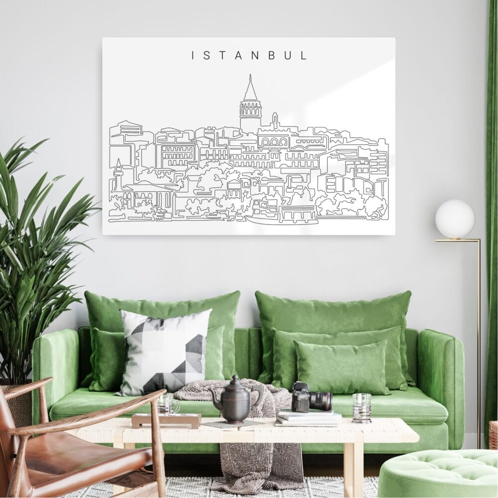 Istanbul Skyline Metal Print - Living Room - Light Istanbul Skyline Metal Print - Living Room - Light