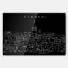 Istanbul Skyline Metal Print Wall Art - Main - Dark