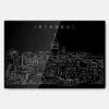 Istanbul Skyline Metal Print Wall Art - Main - Dark