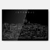 Istanbul Skyline Metal Print Wall Art - Main - Dark