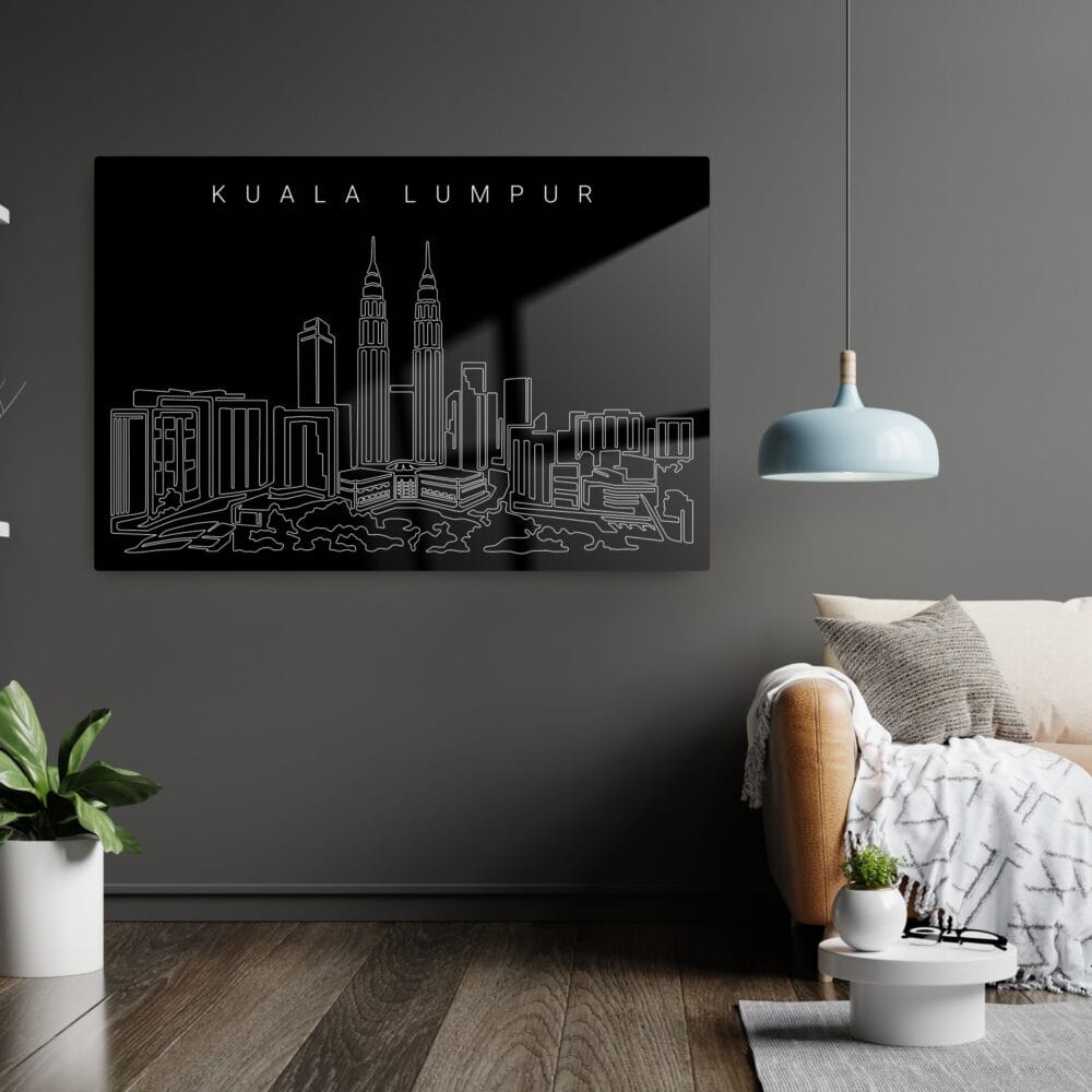 Kuala Lumpur skyline Metal Print - Living Room - Dark Kuala Lumpur skyline Metal Print - Living Room - Dark