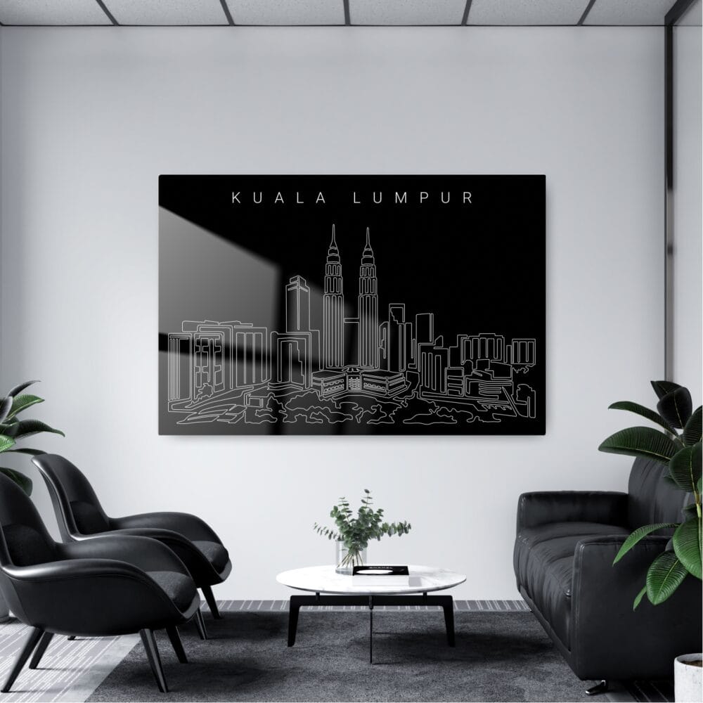Kuala Lumpur skyline Metal Print - Office - Dark Kuala Lumpur skyline Metal Print - Office - Dark
