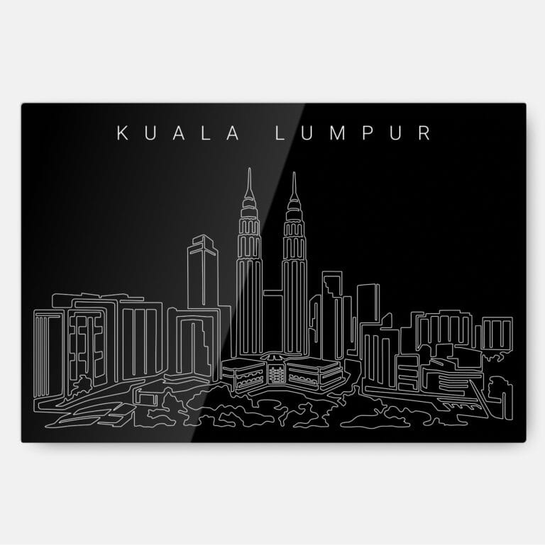Kuala Lumpur skyline Metal Print Wall Art - Main - Dark