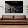 Lisbon Skyline Metal Print - Living ROom - Dark