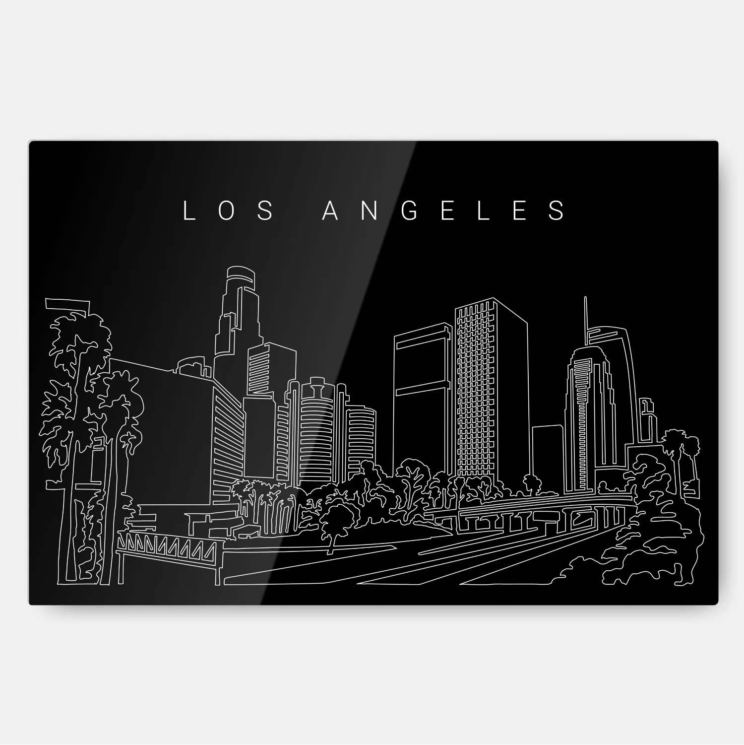 Los Angeles Line Art Metal Print