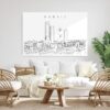 Madrid Skyline Metal Print - Living Room - Light