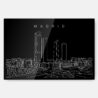 Madrid Skyline Metal Print Wall Art - Main - Dark