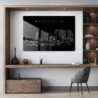 Manchester Skyline Metal Print - Office - Dark