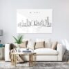 Miami City Line Art Metal Print - Living ROom - Light