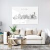 Miami City Line Art Metal Print - Living ROom - Light
