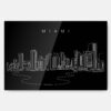 Miami City Line Art Metal Print Wall Art - Main - Dark