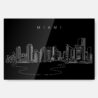 Miami City Line Art Metal Print Wall Art - Main - Dark
