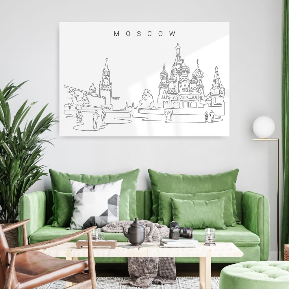 Moscow Skyline Metal Print - Living Room - Light Moscow Skyline Metal Print - Living Room - Light