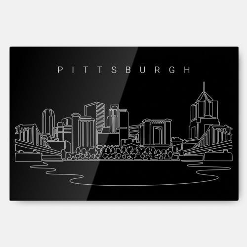Pittsburgh Skyline Metal Print Wall Art - Main - Dark
