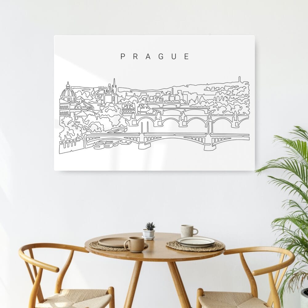 Prague Skyline Metal Print - Kitchen - Light Prague Skyline Metal Print - Kitchen - Light