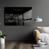 Prague Skyline Metal Print - Living Room - Dark