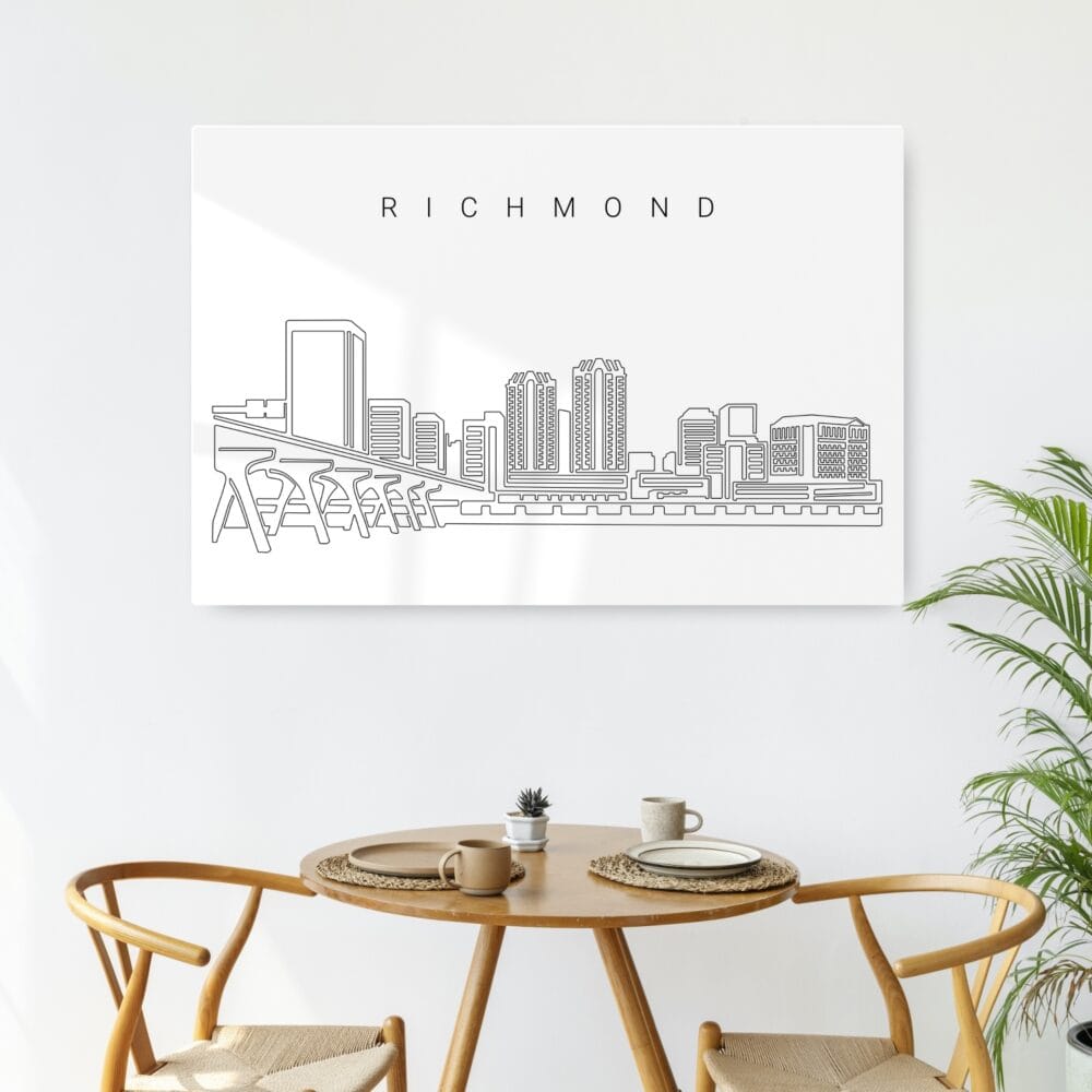 Richmond Skyline Metal Print - Kitchen - Light Richmond Skyline Metal Print - Kitchen - Light
